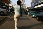 Woman walking, Nairobi CBD