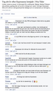 Ur gruppen "Vi som stödjer SD!". Ett av många inlägg i SD-fora idag. 