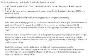 Skärmdump från Sverigedemokraternas hemsida.