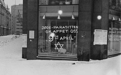 Anti-Semite_graffiti_Oslo_1941