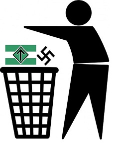 NMR medger själva att deras fana är en nationalsocialistisk hatsymbol