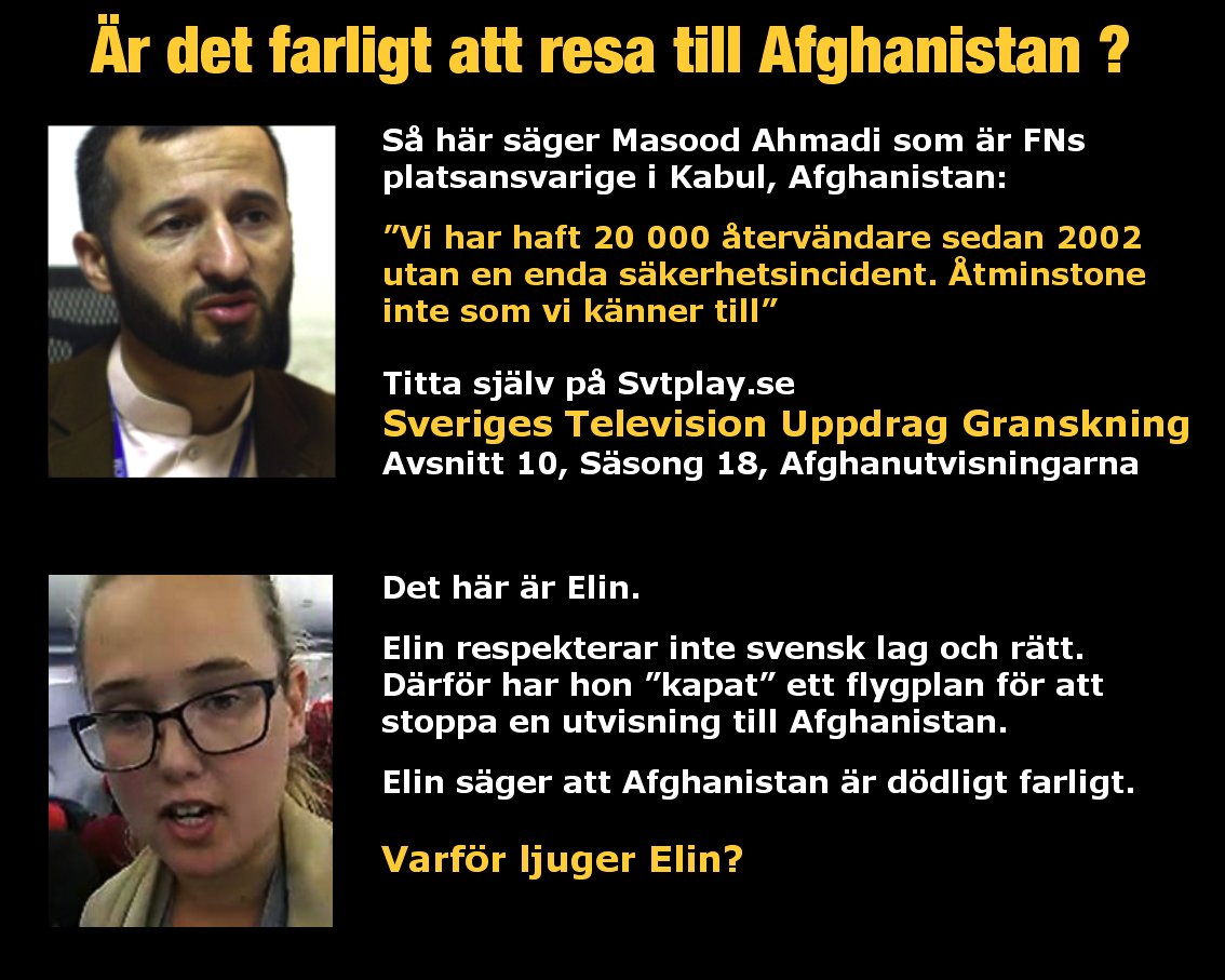 Påståenden om Elin och Afghanistan