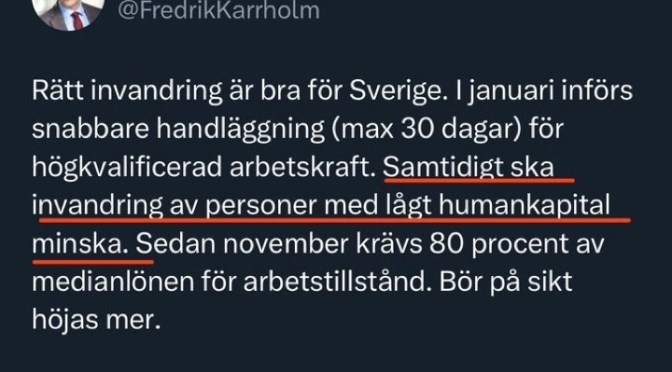 Kärrholm (M) och ‘humankapitalet’